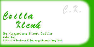 csilla klenk business card